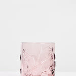 pink water glass