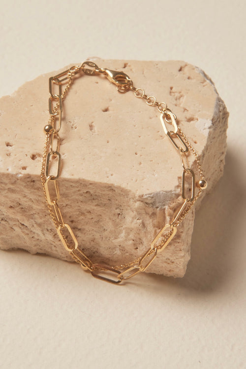 Double Chain Gold Bracelet ACC Jewellery Georgia Mae   