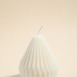 pear shaped white candle