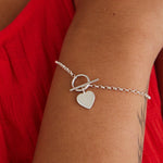 Heart Fob Silver Bracelet ACC Jewellery Georgia Mae   