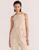 Hayden Beige Longline Vest Top