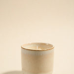 white glazed candle