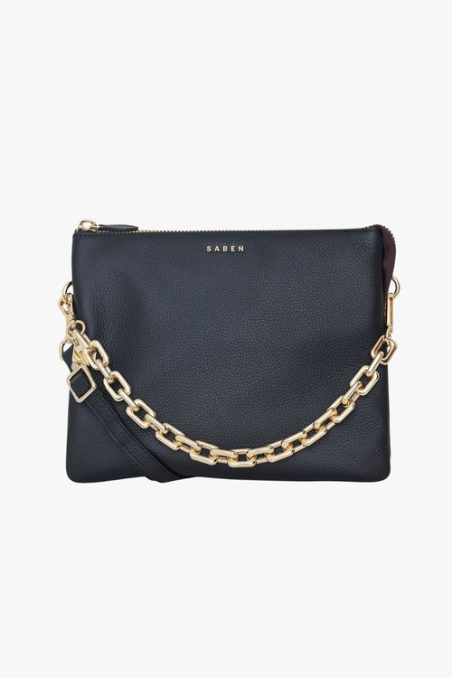 Matilda Black Crossbody Bag with Chunky Chain ACC Bags - All, incl Phone Bags Saben   