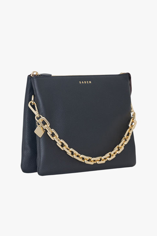 Matilda Black Crossbody Bag with Chunky Chain ACC Bags - All, incl Phone Bags Saben   