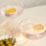 Pink Ripple Martini Glass