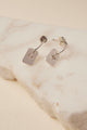 Rectangle Signet Hoop EOL Silver Earrings