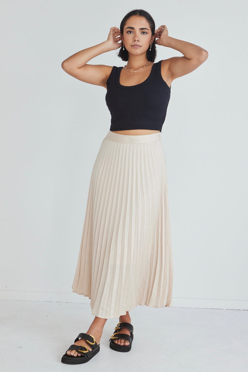 Salted Black Crop Rib Singlet WW Top Love Lulu   