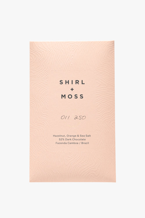 Hazelnut Orange + Sea Salt 52% Dark Chocolate 80g Bar HW Food & Drink Shirl + Moss   