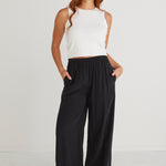 Opulent Luxury Black  Pull On Wide Leg Pants WW Pants Stories be Told   