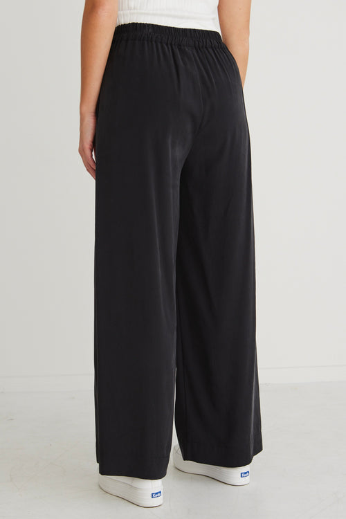 Opulent Luxury Black  Pull On Wide Leg Pants WW Pants Stories be Told   