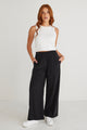 Opulent Luxury Black  Pull On Wide Leg Pants