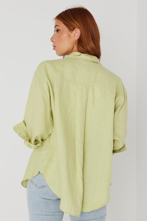 Optimum Pistachio Linen Oversized Shirt WW Shirt RE:Union   