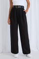 Vice Black Pleat Front Manstyle Wide Leg Pant