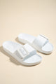 Cool White Single Buckle Slides