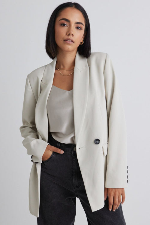 Cooper Cloud Textured Crepe Boyfriend Semi Fitted Blazer WW Blazer Ivy + Jack   