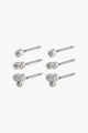 Kamari Diamante Stud Three Pack Earrings Silver