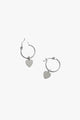 Heart Sleeper Earrings Rhodium