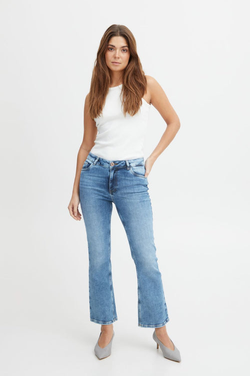 Ria Highwaist Kickflare Blue Denim Jean WW Jeans Pulz Jeans   