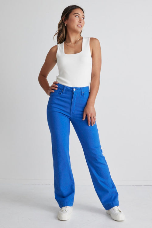 Billie Cobalt Blue Wide Leg Jeans WW Jeans Among the Brave   