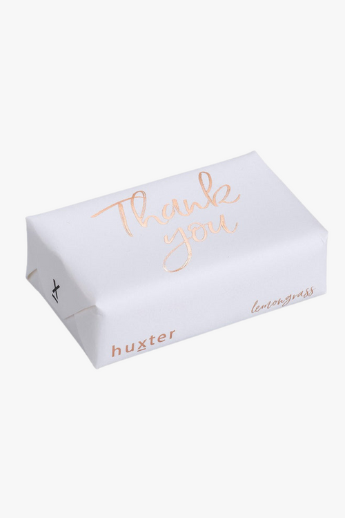 Thank You White Rose Gold Foil Lemongrass Wrapped Soap Bar HW Beauty - Skincare, Bodycare, Hair, Nail, Makeup Huxter   