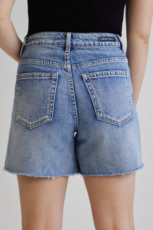 Aimee Mid Blue Denim Shorts WW Shorts Among the Brave   