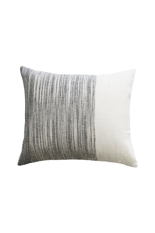 Anderson Linen Black White + Grey Feather Inner 45x55cm Rectangle Cushion HW Cushions Baya   