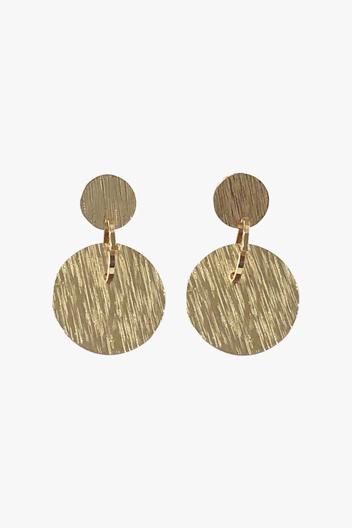 Etched Disc Gold Earrings ACC Jewellery Flo Gives Back 15% to Women In Need   