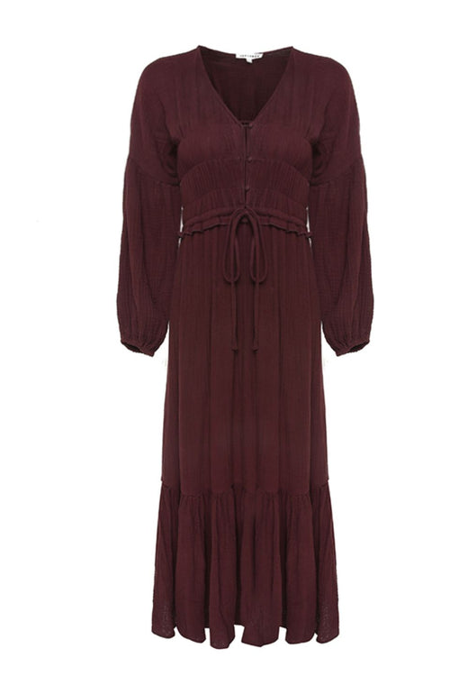 Chelsea Raisin Cotton Blouson LS Midi Dress WW Dress Ivy + Jack   