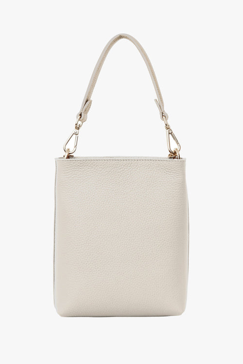 Coco Alabaster Leather Bucket Bag with Gold Chain Detail ACC Bags - All, incl Phone Bags Saben   