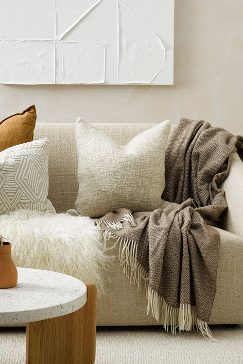 white textured pillow