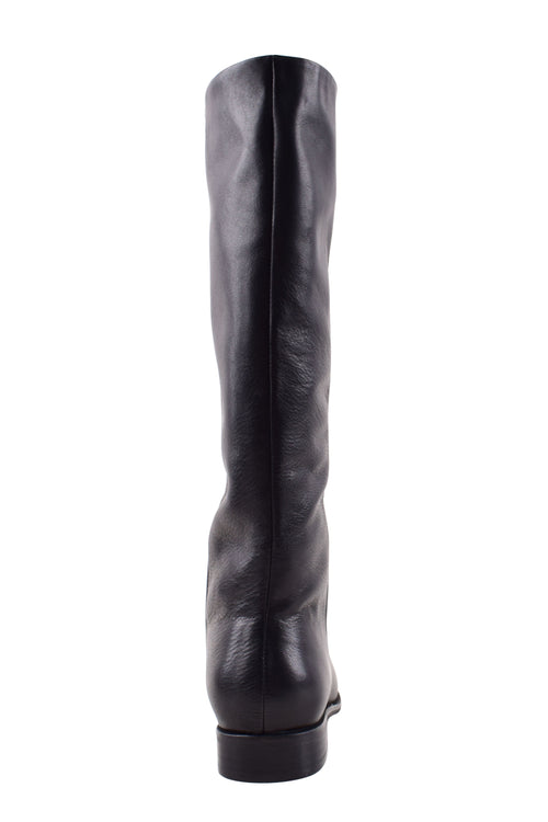 Dolton High Knee Black Leather Boots ACC Shoes - Boots Solsana   