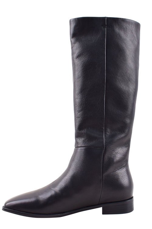 Dolton High Knee Black Leather Boots ACC Shoes - Boots Solsana   