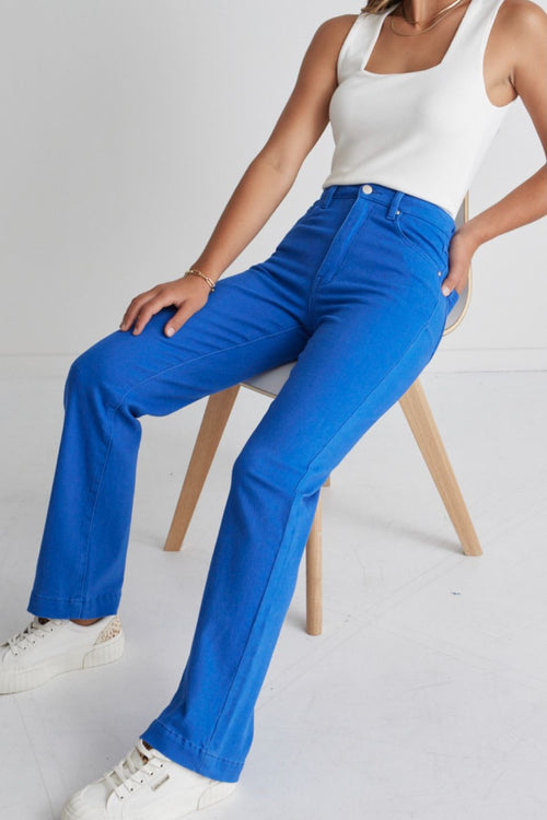 Billie Cobalt Blue Wide Leg Jeans WW Jeans Among the Brave   