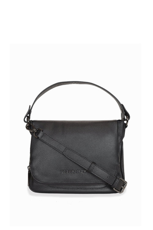 For Keeps Black Crossbody Bag with Zipped Flat Gunmetal Hardware ACC Bags - All, incl Phone Bags Federation   