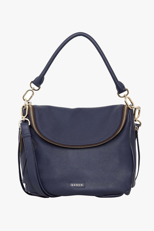 Frankie Fold Over Navy Shoulder Bag ACC Bags - All, incl Phone Bags Saben   