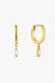 Glow Getter Gold Huggie Hoops with EOL Crystal Drop