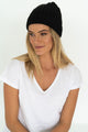 Keely Black Rib Beanie