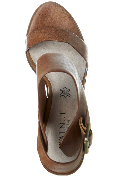 Havana Tan Leather Block Heel Shoe ACC Shoes - Heels Walnut   