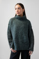 Heavenly Forest Green Marle Chunky Roll Neck Sweater