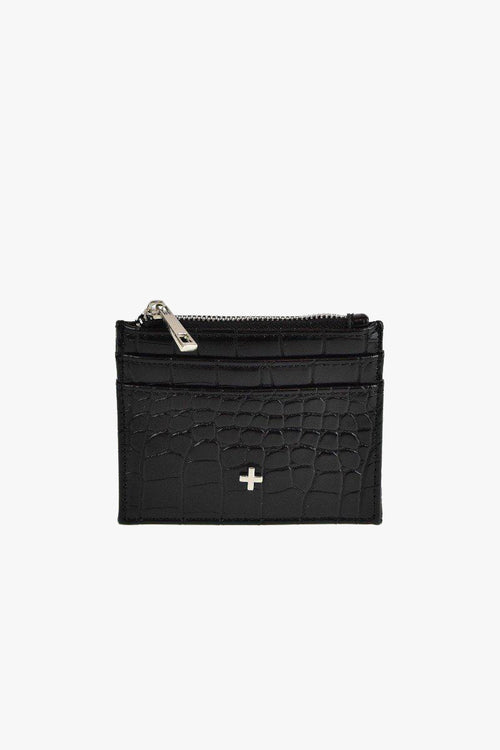 Ivy Black Croc Vegan Leather Card Holder ACC Bags - Wallets+Straps Cosmetic Laptop Ph cases Peta + Jain   