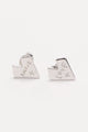 Love Is Amour Heart Stud Earrings Sterling Silver