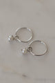 Mini Pearl Sleeper Earrings Silver