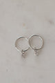 Mini Rock Sleeper Earrings Clear Silver