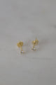 Mini Rock Stud Earrings Clear Gold