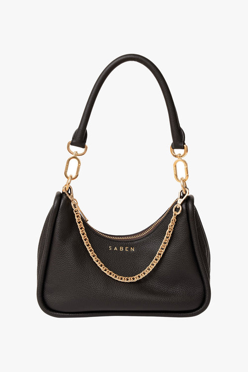 Odette Black Handbag with Gold Chain Detail ACC Bags - All, incl Phone Bags Saben   