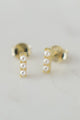 Pearl Bar Stud Earrings Gold