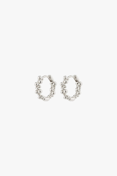 Solidarity Recycled Small Bubbles Hoop Earrings Silver ACC Jewellery Pilgrim   