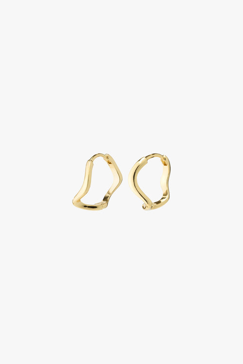 Alberte Organic Shape Hoop Earrings Gold ACC Jewellery Pilgrim   