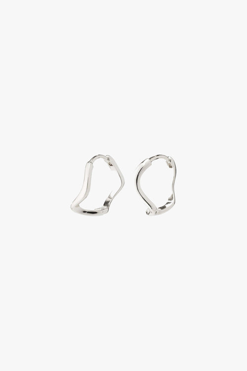 Alberte Organic Shape Hoop Earrings Silver ACC Jewellery Pilgrim   