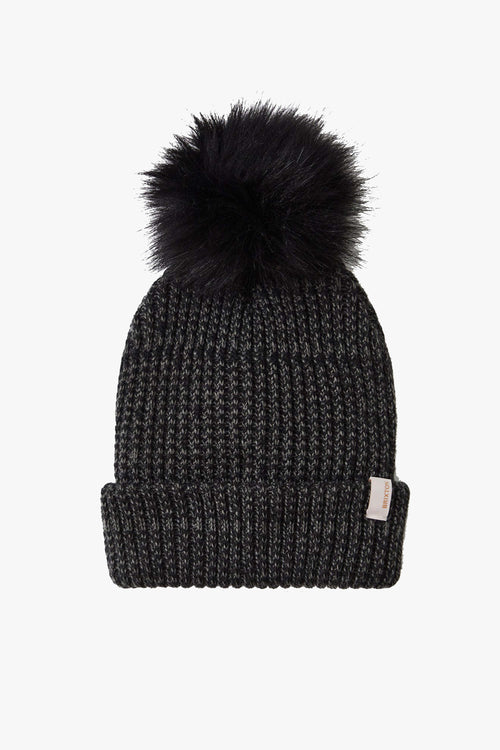 Alison Black Grey Beanie with Pompom ACC Hats Brixton   